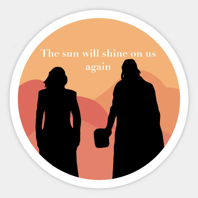 ‘The sun will shine on us again brother’ Sticker by JessCarrsArt